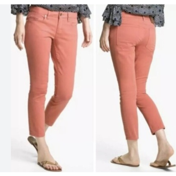 Tory Burch Alexa Cropped Skinny Jeans Coral - Picture 3 of 17
